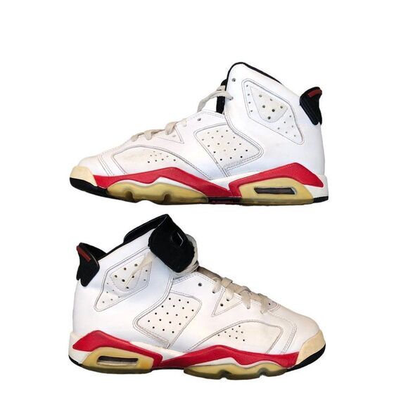 VINTAGE 2010 Air Jordan 6 Retro White Varsity Red Size 6.5 - Picture 12 of 16
